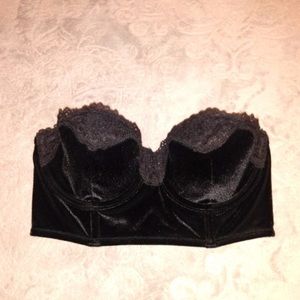 Victoria’s Secret vintage black velvet corset bra